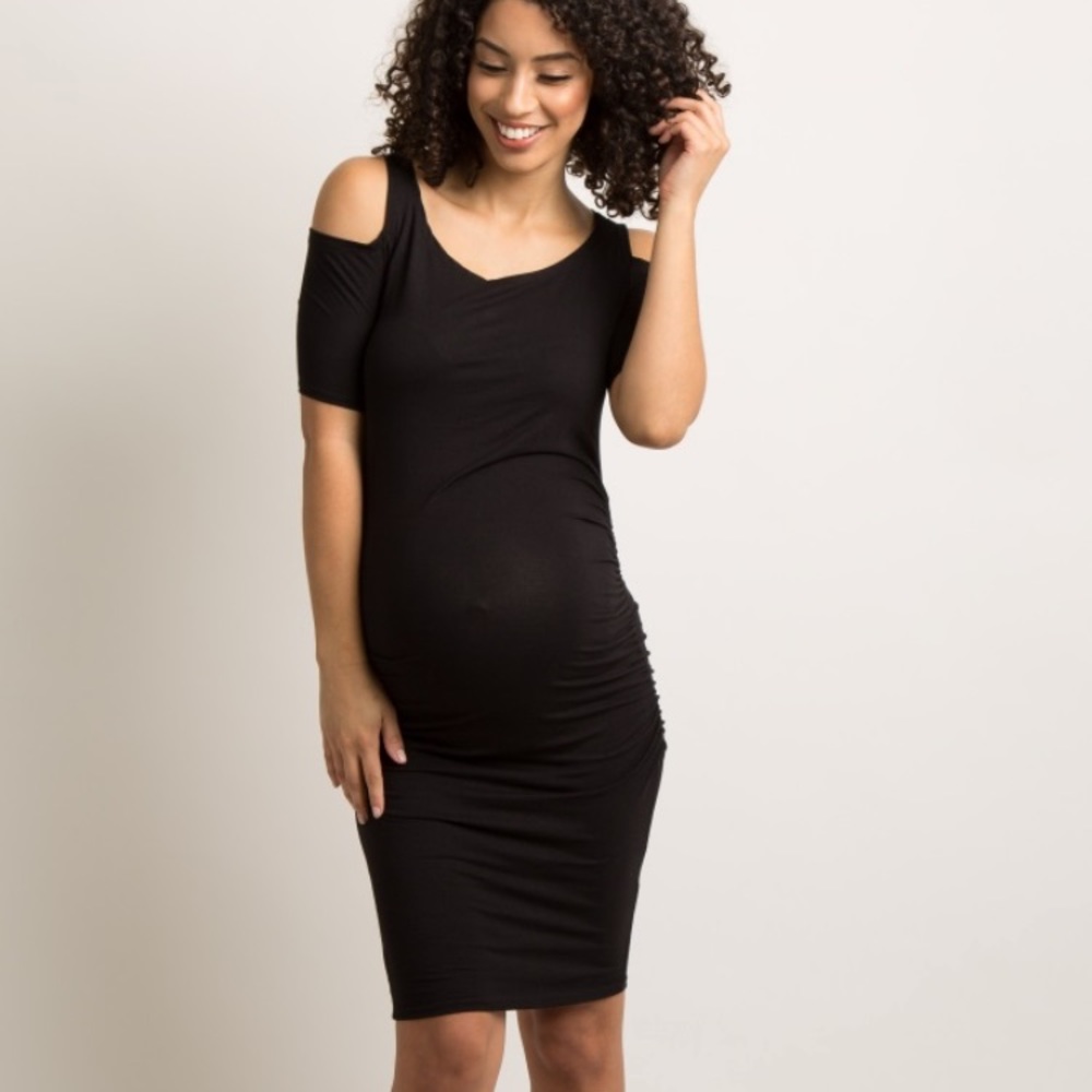 Grey Cold Shoulder Ruched dress